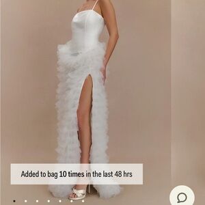 Elegant White Ruffled Gown